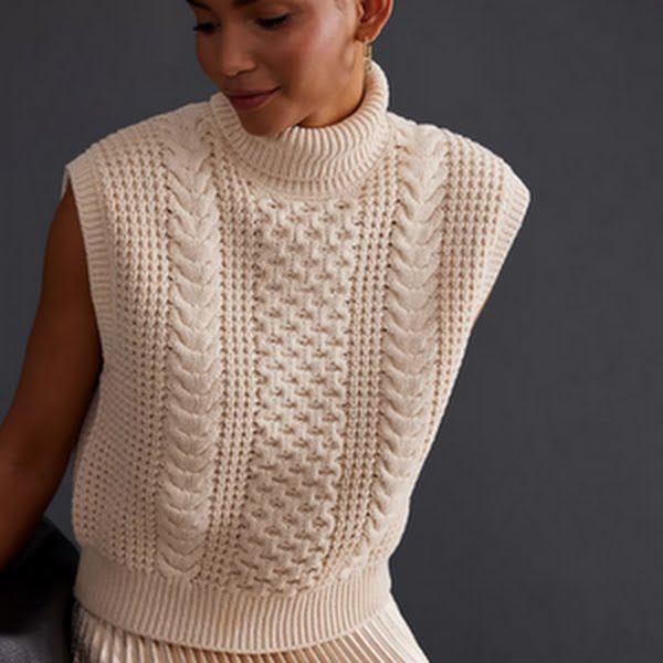 Selected Femme Roll-Neck Knit Vest, €60, Anthropologie