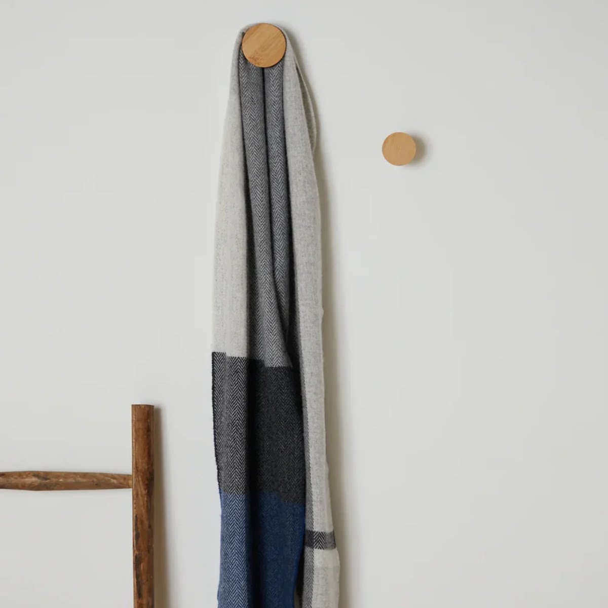 Foxford Navy Block Stripe Lambswool Scarf, €29