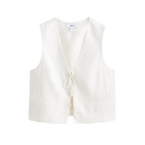 White Tie Front Textured Waistcoat, €45, Next