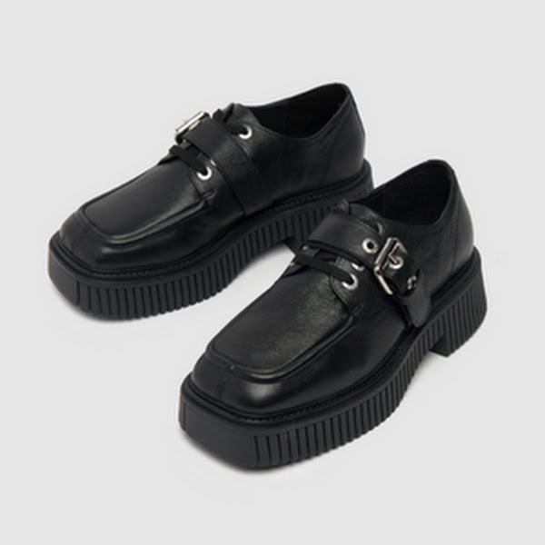 Asra Black Franxo Buckle Flat Shoes, €80.95, Schuh