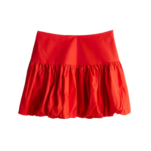 Bubble-Hem Poplin Mini Skirt, €7, H&M