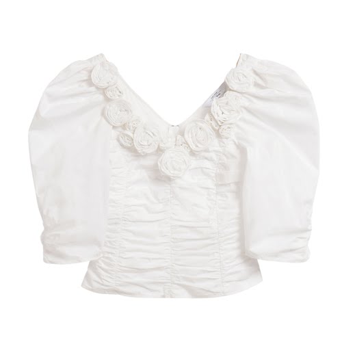 Rose Adorned Balloon Sleeve Blouse, €89, &Other Stories