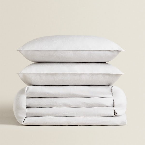Washed linen duvet cover, from €69.99, Zara Home