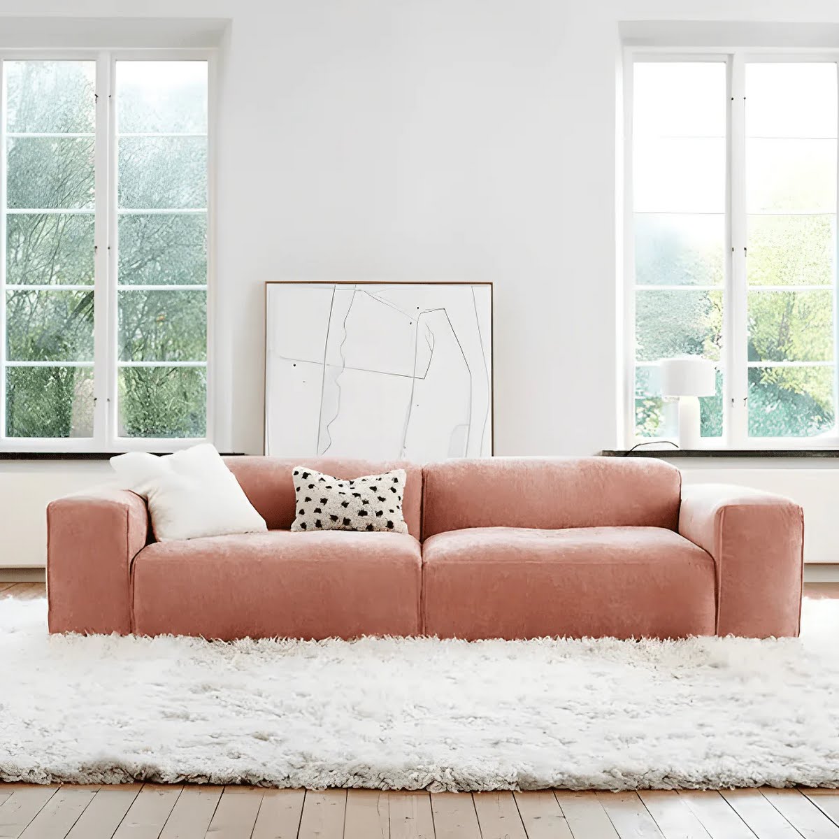 Rowen Mallow Luxury Chenille Dusky Pink Sofa, €861