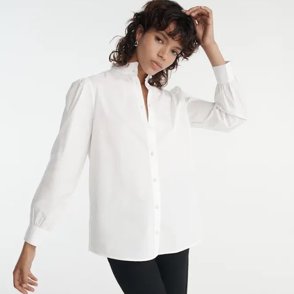 Classic White Shirt With Gathered Detailing, €77.50, The Kooples