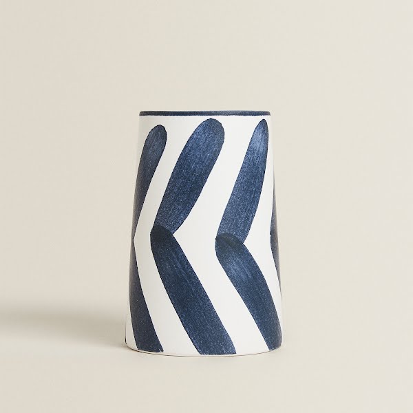 Striped ceramic tumbler, €11.99, Zara Home