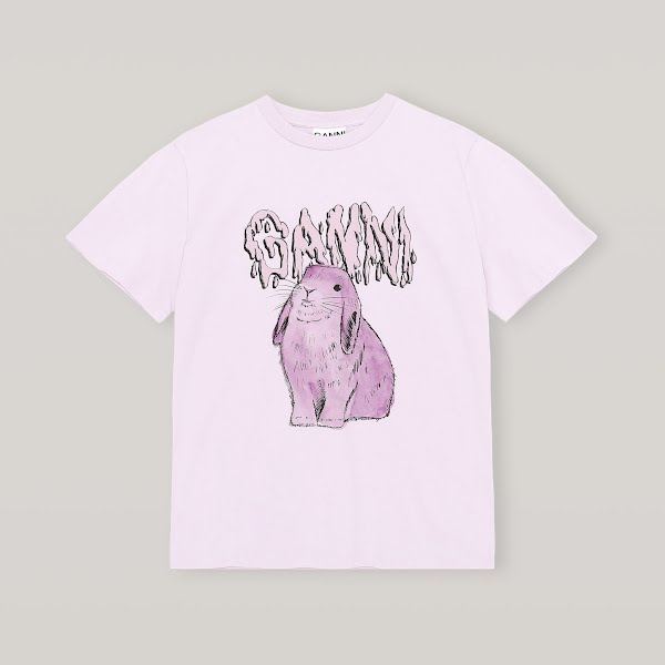Overdyed bunny t-shirt, €85, Ganni