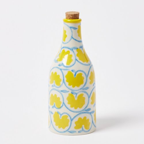 Lila Floral Yellow Ceramic Oil Bottle, €18, Oliver Bonas