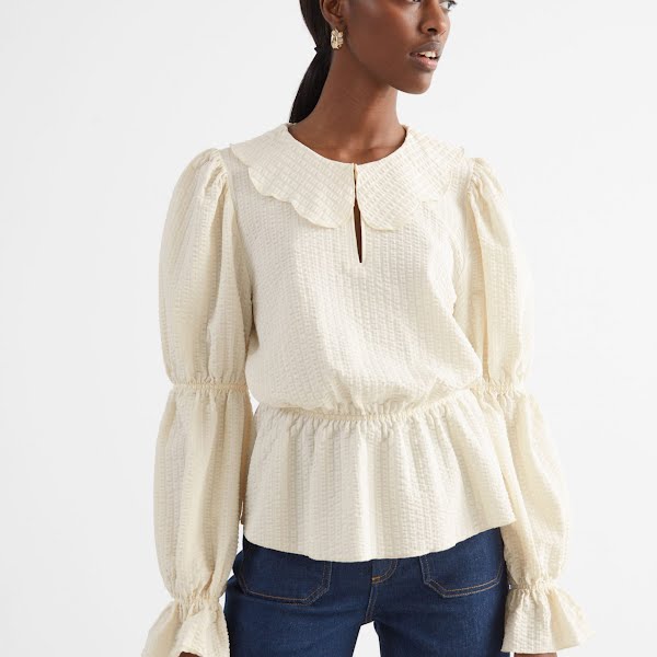 Waffled scallop collar smock top, & Other Stories (€59)