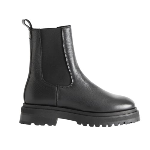 Lined Chunky Chelsea Leather Boots, €179