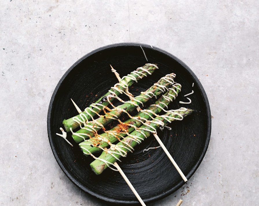 This grilled asparagus is given a magnificent Japanese twist