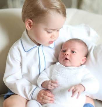 Prince George with his little sister Princess Charlotte