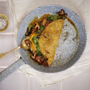 What to eat this weekend: Shiitake and spinach turmeric omelette