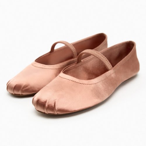 Zara Satin Ballerina Flats, €29.95