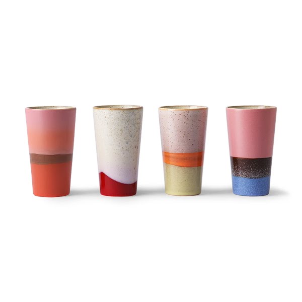4 1970s ceramic latte mugs, €32