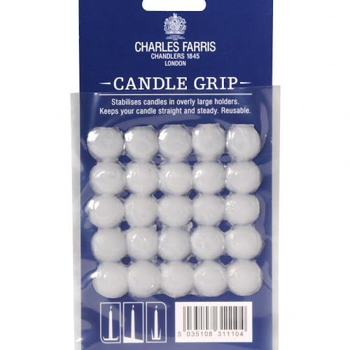 Wax grip tabs to make slim candles fit snugly, €3.50