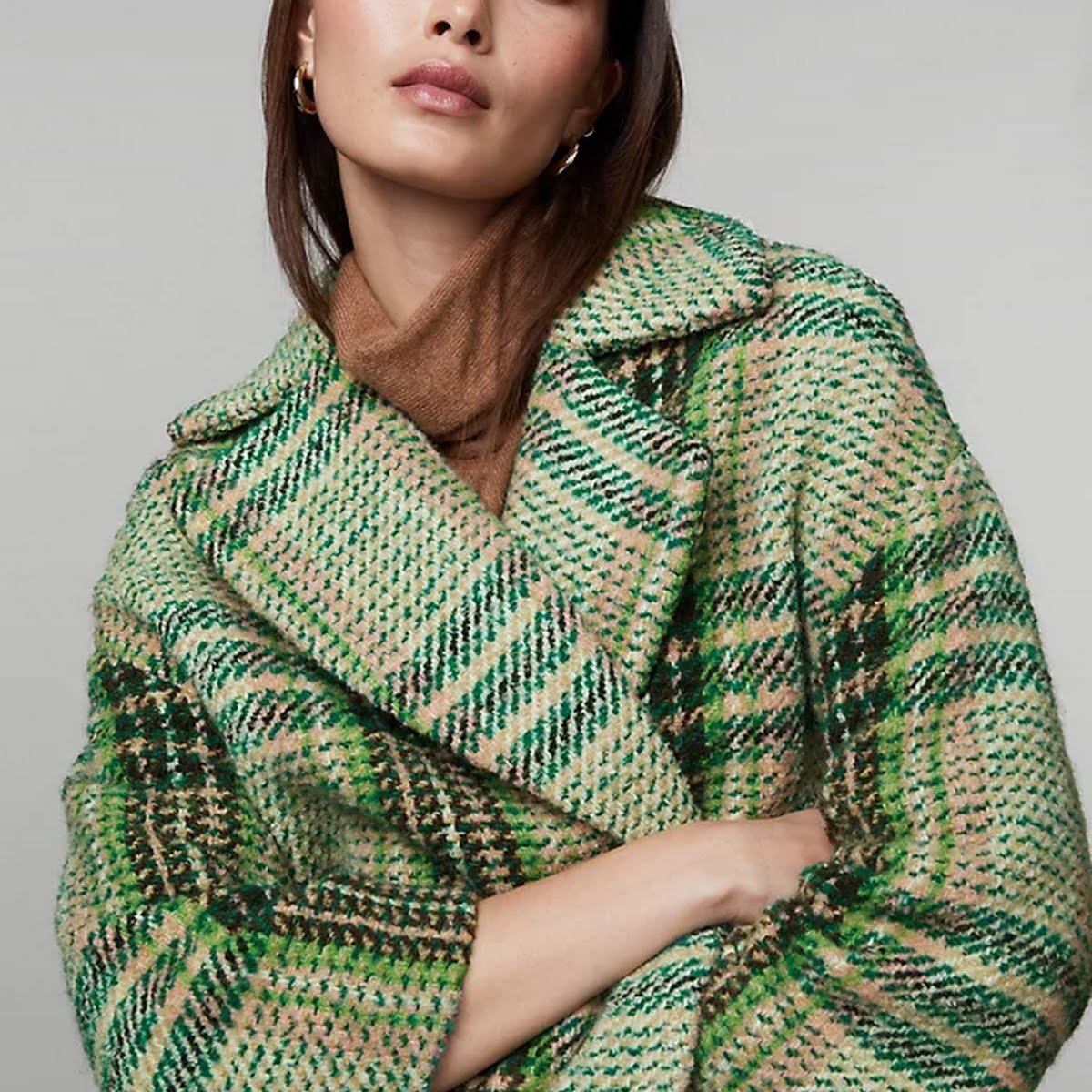 M&S Checked Longline Boyfriend Coat with Wool, €429
