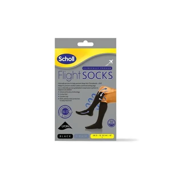 Scholl Flight Socks Black Colour Large Size 9-11, €19.99