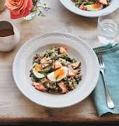 Supper Club: Hot-smoked salmon rice and asparagus salad