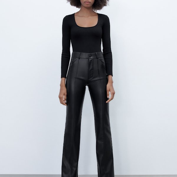 Faux Leather Flared Trousers, €25.99 , Zara