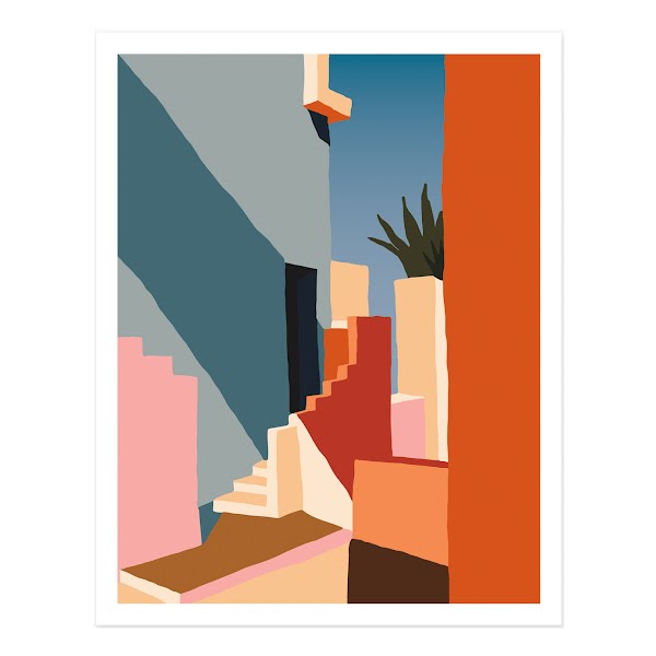 Charlie Bennell Tangerine Stairs art print, €40, Smallable