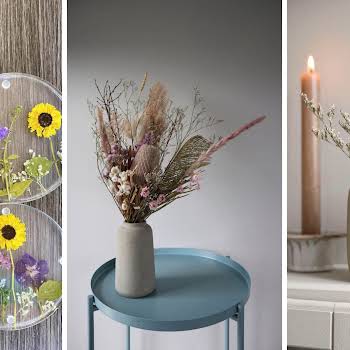 Pressed, dried and captured in resin; the best dried flowers for your home